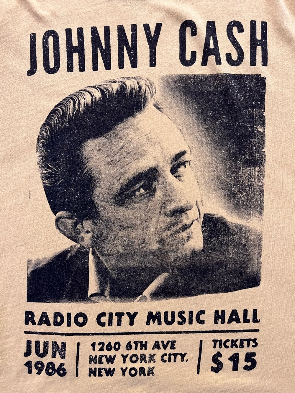Women’s Johnny Cash Short Sleeve Crew Neck Tee - Yellow